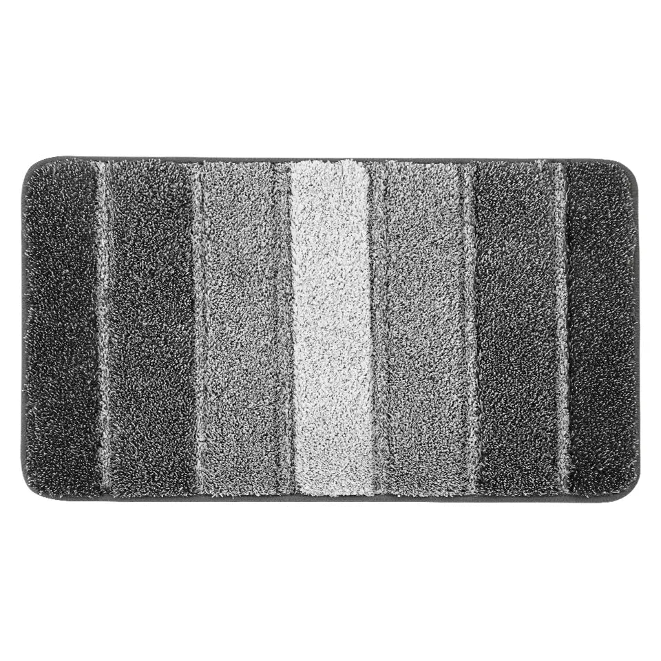 Dark Grey Pattern of Ombre Square Bathroom Rug