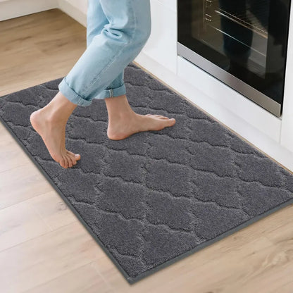 24x36 Dark Grey Trellis Scatter Rugs for Kitchen