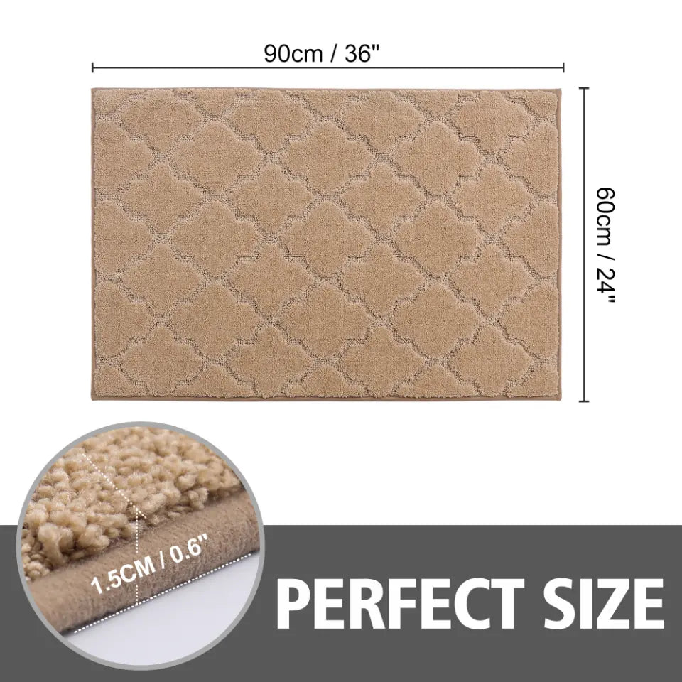 24x36 Dimensions of Middle Beige Trellis Door Rug Indoor