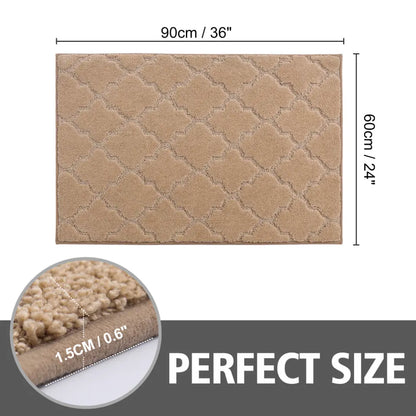 24x36 Dimensions of Middle Beige Trellis Door Rug Indoor