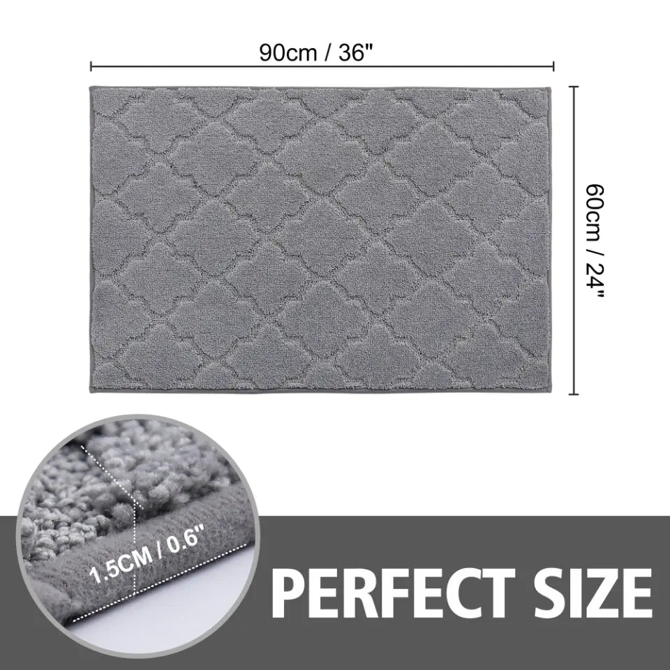 24x36 Dimensions of Middle Grey Trellis Door Rug Indoor