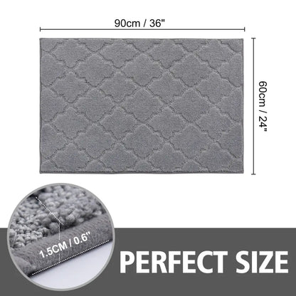 24x36 Dimensions of Middle Grey Trellis Door Rug Indoor
