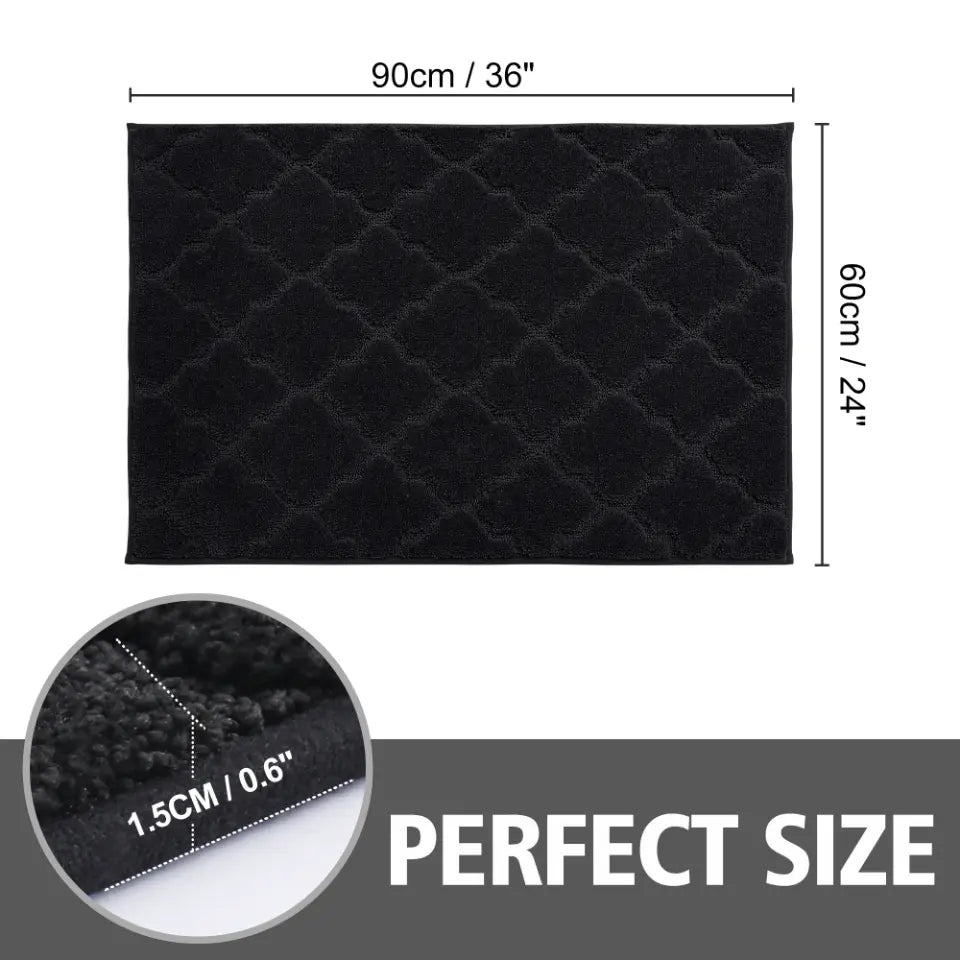 24x36 Dimensions of Small Black Trellis Door Rug Indoor
