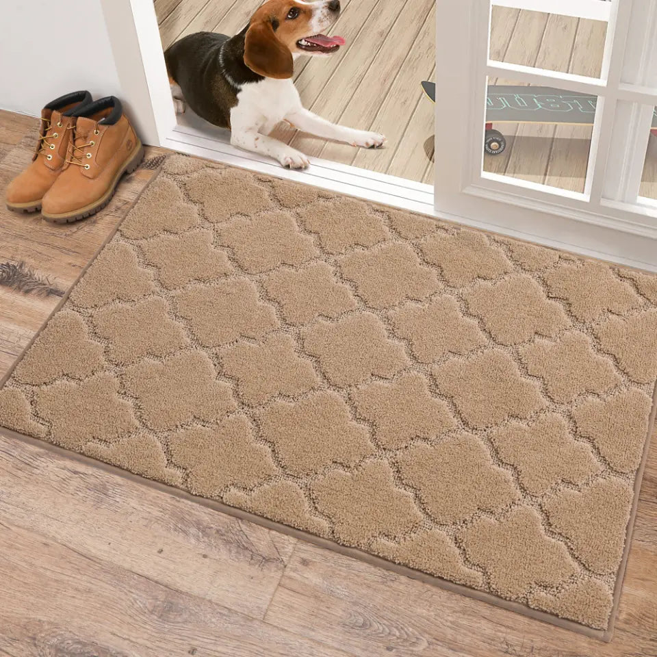 24x36 Middle Beige Trellis Door Rug Indoor
