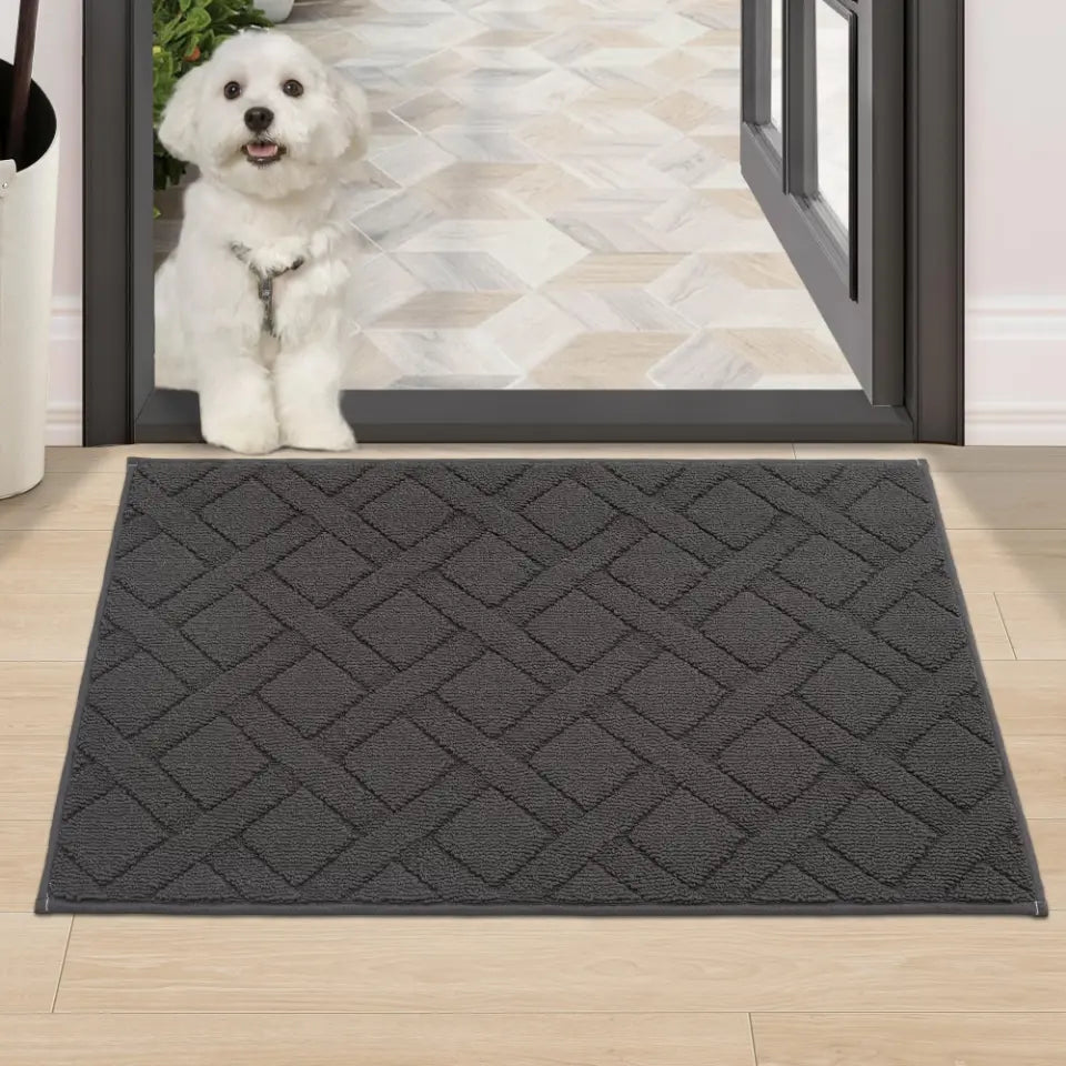 24x36 Middle Dark Grey Classic Pattern Mud Door Mat