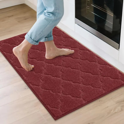 24x36 Red Trellis Scatter Rugs for Kitchen