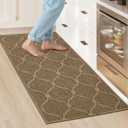 24x48 Beige Plain Trellis Kitchen Floor Mats