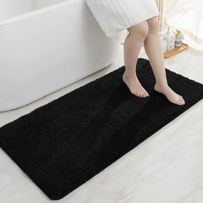 24x48 Black Plain Color Luxury Bath Rugs
