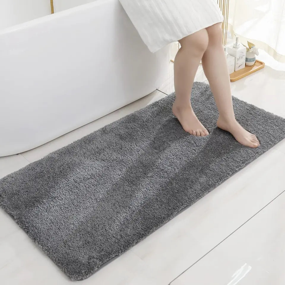24x48 Dark Grey Plain Color Luxury Bath Rugs