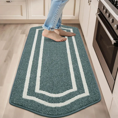 24x59 Lake Blue Long Oval Washable Kitchen Rugs