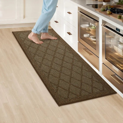 24x60 Brown Plain Diamond Kitchen Rugs