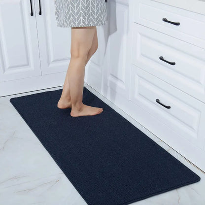 24x60 Navy Blue Plain Kitchen Rugs
