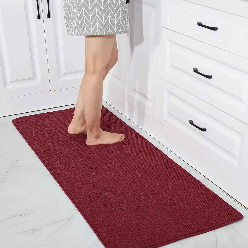 24x60 Red Plain Kitchen Rugs