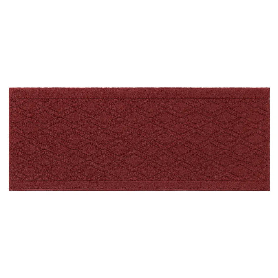 24x60 Red Wave Geometric Kitchen Mat
