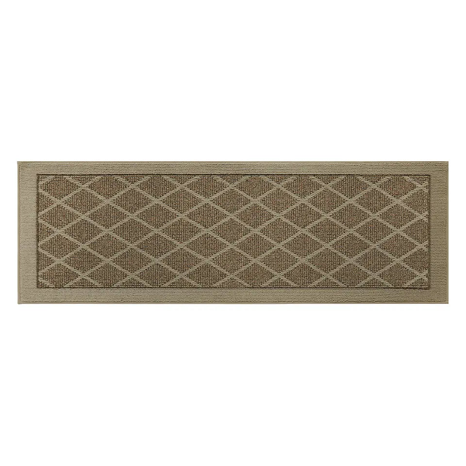 24x71 Beige Pattern of Plain Diamond Sliding Door Rug Runner