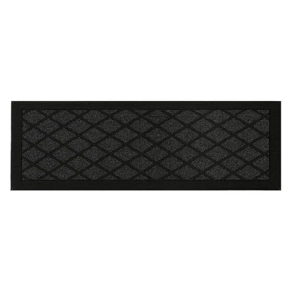 24x71 Dark Grey Pattern of Plain Diamond Sliding Door Rug Runner