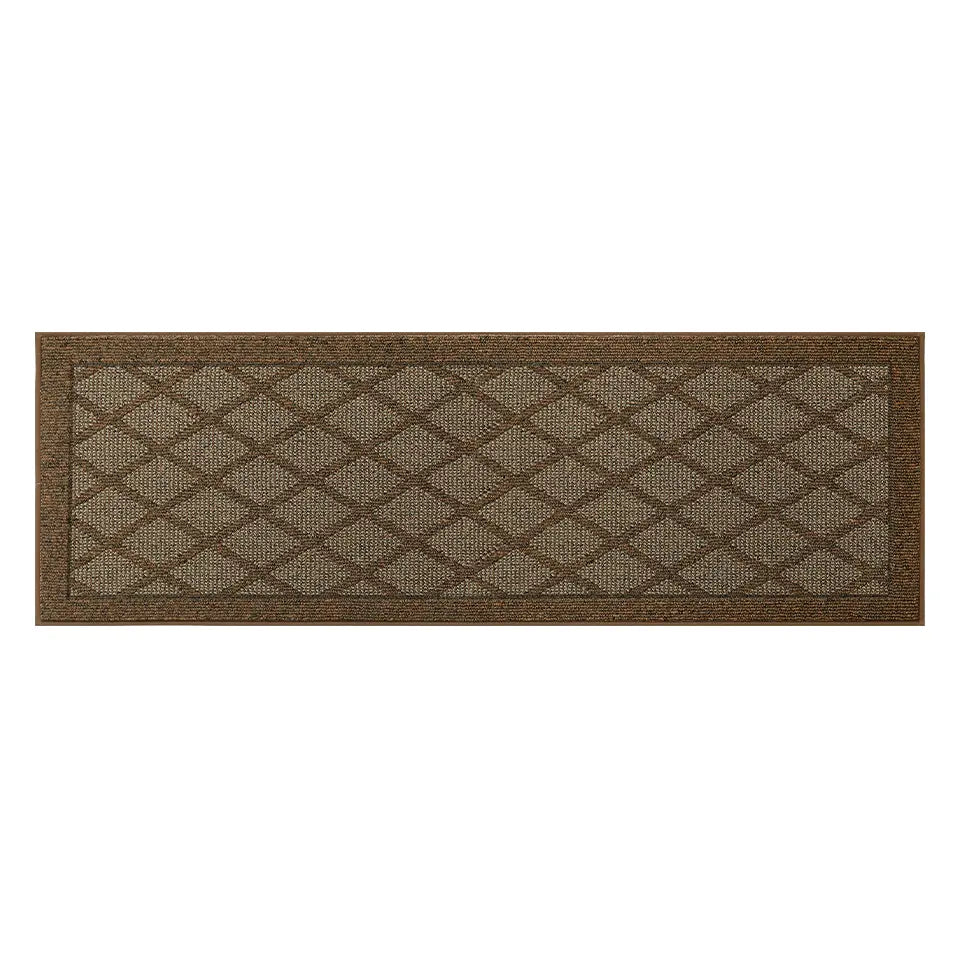 24x71 Light Brown Pattern of Plain Diamond Sliding Door Rug Runner