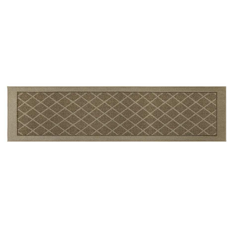 24x96 Beige Pattern of Plain Diamond Sliding Door Rug Runner