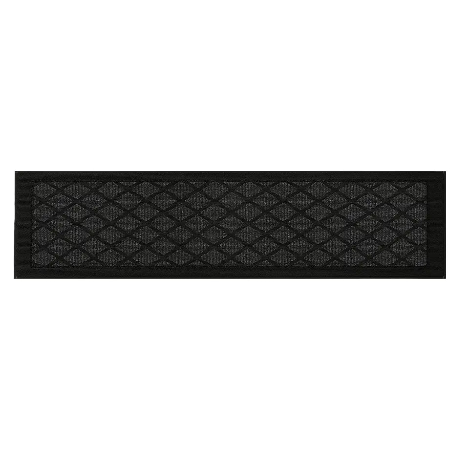 24x96 Dark Grey Pattern of Plain Diamond Sliding Door Rug Runner