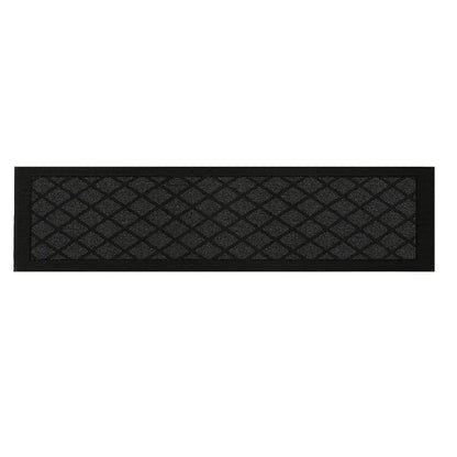 24x96 Dark Grey Pattern of Plain Diamond Sliding Door Rug Runner