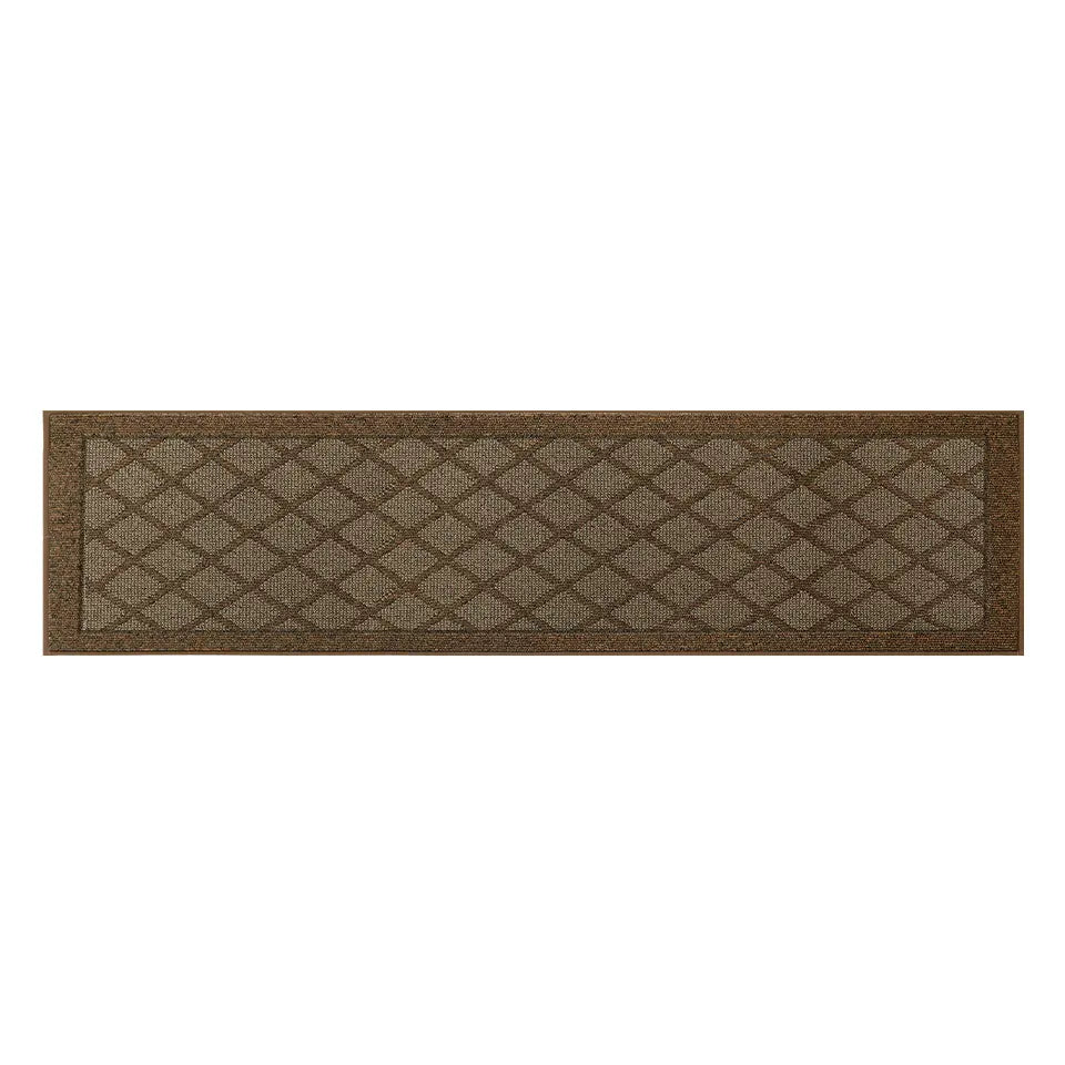 24x96 Light Brown Pattern of Plain Diamond Sliding Door Rug Runner
