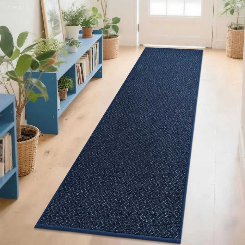 31x120 Navy Blue Chevron Front Door Runner