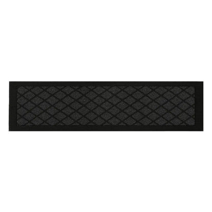 32x120 Dark Grey Pattern of Plain Diamond Sliding Door Rug Runner