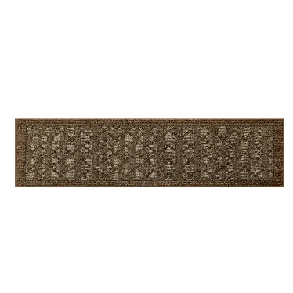 32x120 Light Brown Pattern of Plain Diamond Sliding Door Rug Runner