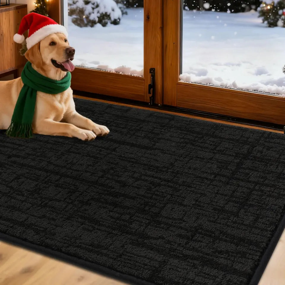 32x48 Black Abstract Carpet Front Door