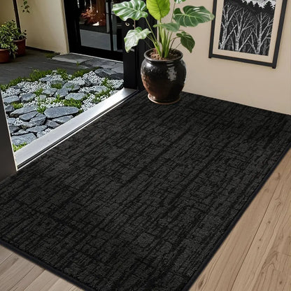 32x48 Black Abstract Carpet Front Door