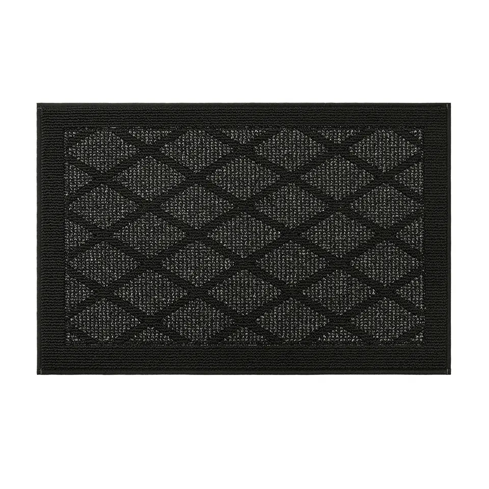 32x48 Black Pattern of Plain Diamond Door Mats