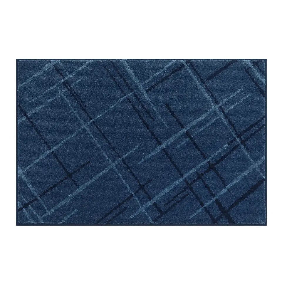 32x48 Blue Pattern of Abstract Buffalo Plaid Doormat