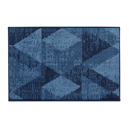 32x48 Blue Pattern of Geometric Abstract Front Door Rugs Inside