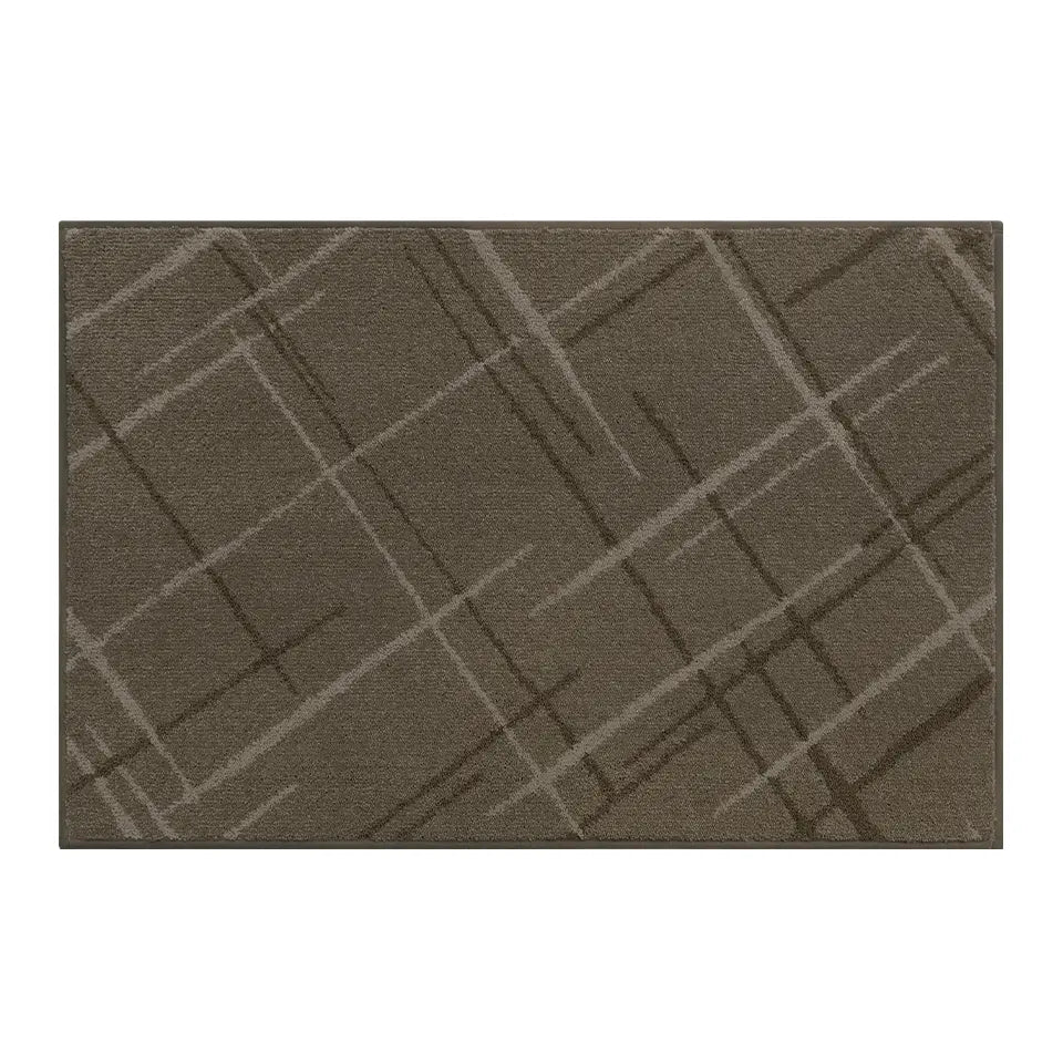 32x48 Brown Pattern of Abstract Buffalo Plaid Doormat