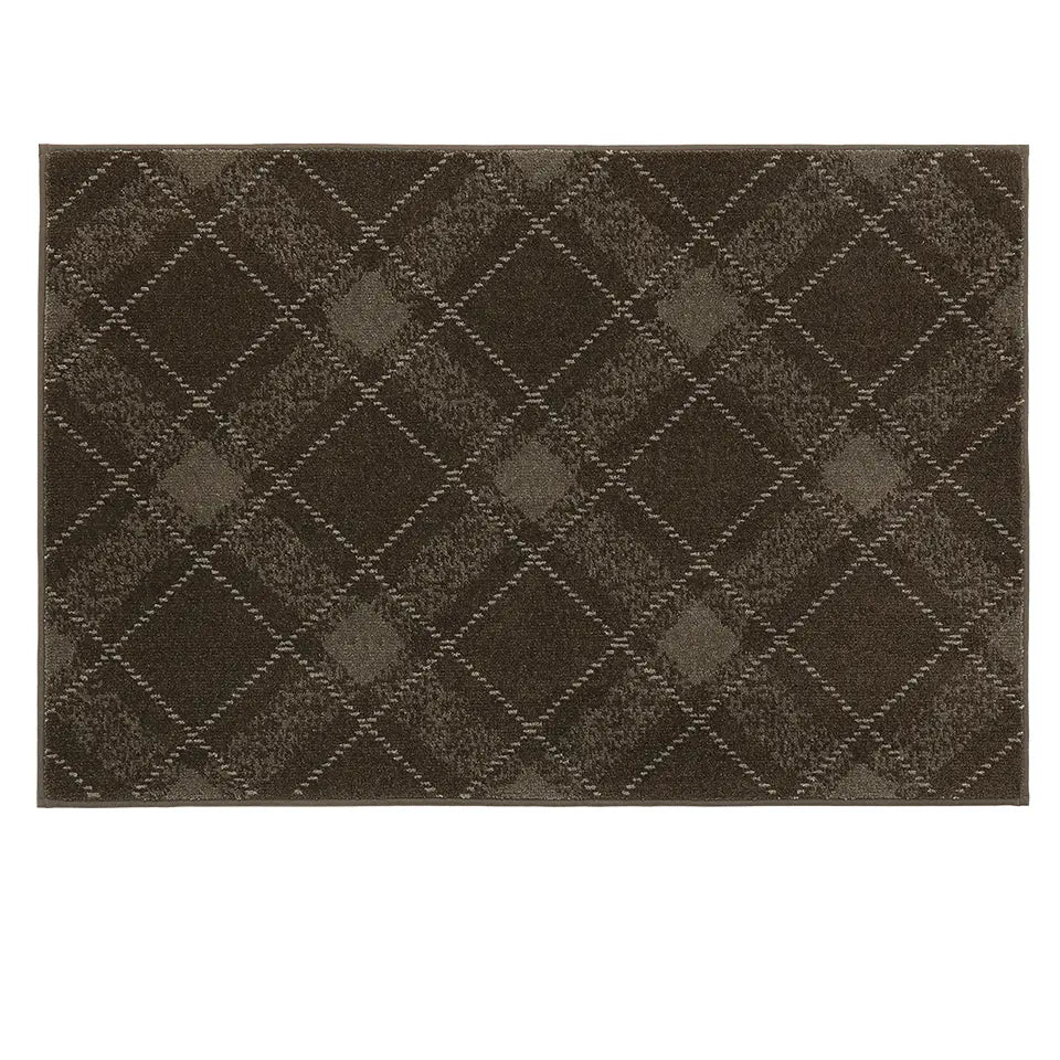 32x48 brown diamond patterned rug on a white background