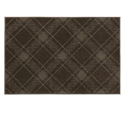 32x48 brown diamond patterned rug on a white background
