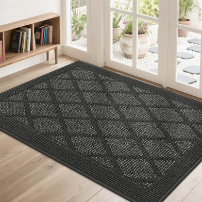 32x48 Dark Grey Plain Diamond Door Mats