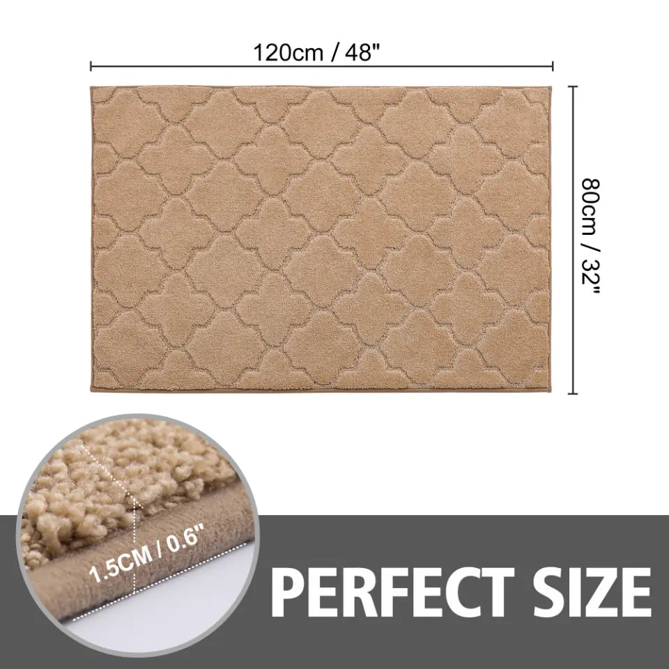 32x48 Dimensions of Large Beige Trellis Door Rug Indoor