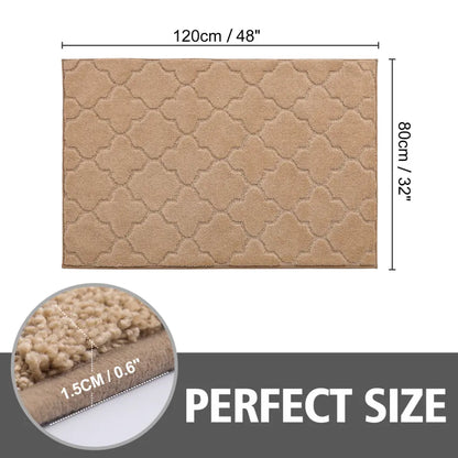 32x48 Dimensions of Large Beige Trellis Door Rug Indoor