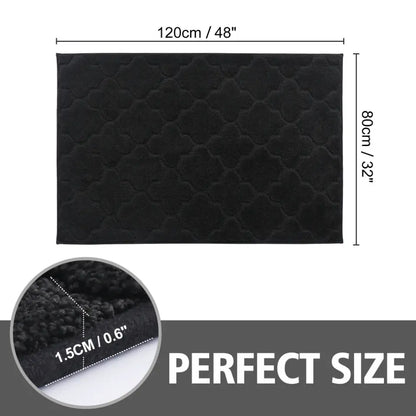 32x48 Dimensions of Middle Black Trellis Door Rug Indoor
