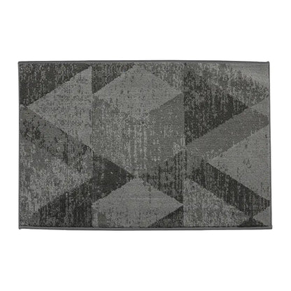 32x48 Grey Pattern of Geometric Abstract Front Door Rugs Inside