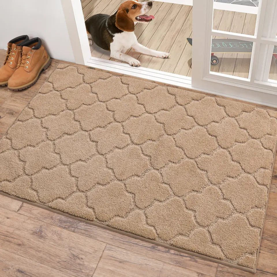 32x48 Large Beige Trellis Door Rug Indoor
