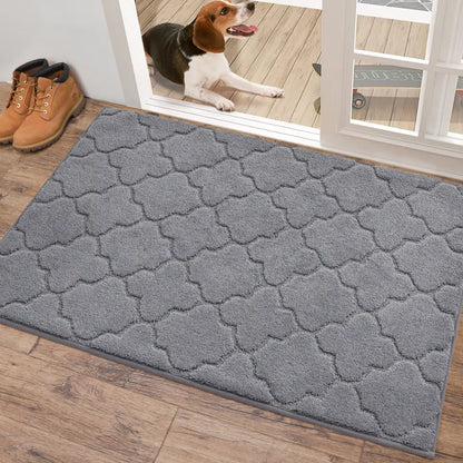 32x48 Large Grey Trellis Door Rug Indoor