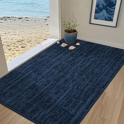 32x48 Navy Blue Abstract Carpet Front Door