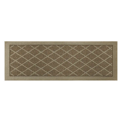 32x96 Beige Pattern of Plain Diamond Sliding Door Rug Runner