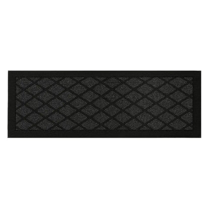 32x96 Dark Grey Pattern of Plain Diamond Sliding Door Rug Runner