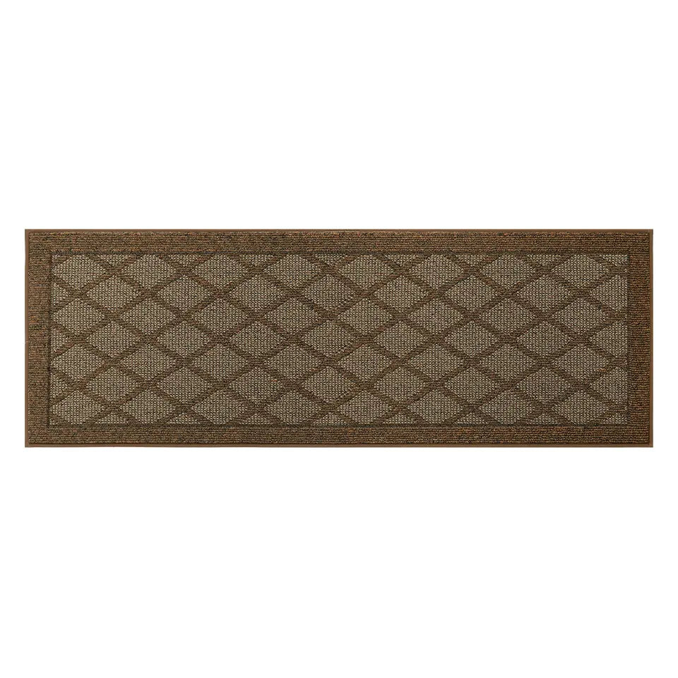 32x96 Light Brown Pattern of Plain Diamond Sliding Door Rug Runner
