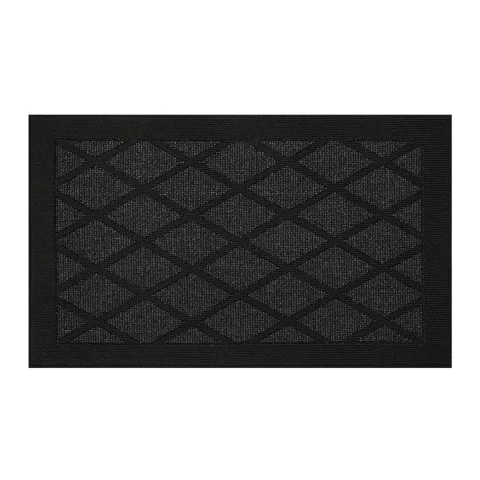 36x60 Black Pattern of Plain Diamond Door Mats