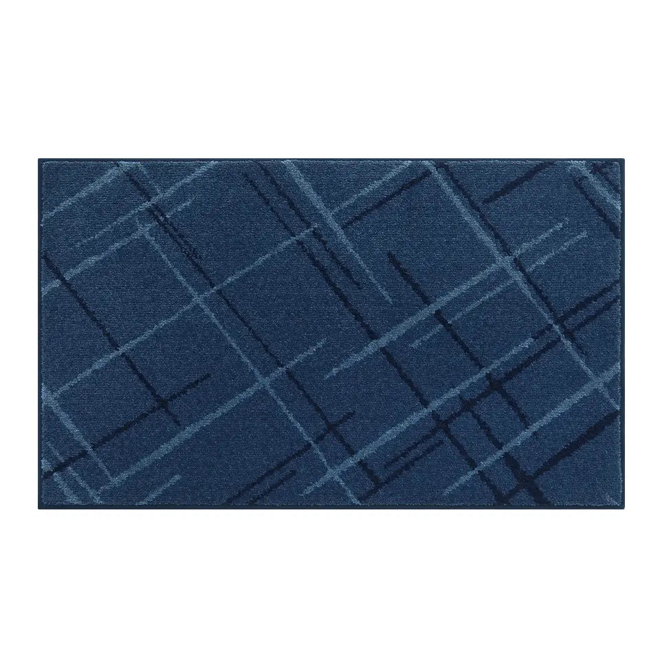 36x60 Blue Pattern of Abstract Buffalo Plaid Doormat