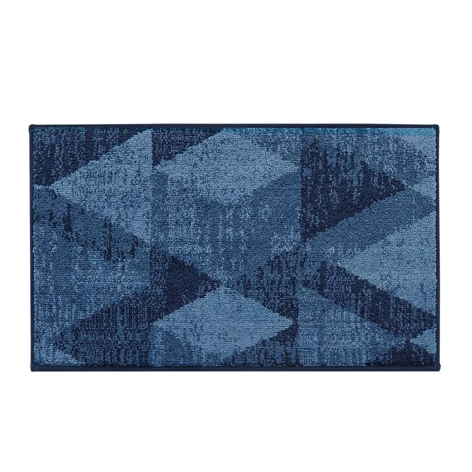 36x60 Blue Pattern of Geometric Abstract Front Door Rugs Inside